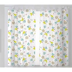 Martina Home Gallinas Cortinas Visillo para Cocina, Tela, Amarillo, 100 x 140 cm (Pack 2 Unidades)