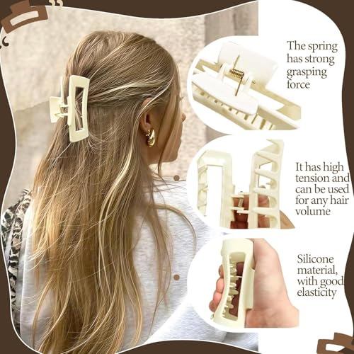 Image of 4 PCS Soft Claw Clips,Silicone Hair Clips,Flexible Claw Clip for Women,Non-Slip Strong Hold, Cloud Claw Clips,Large Bendable Cozy Hair Clip for Thin /Thick /Curly Hair