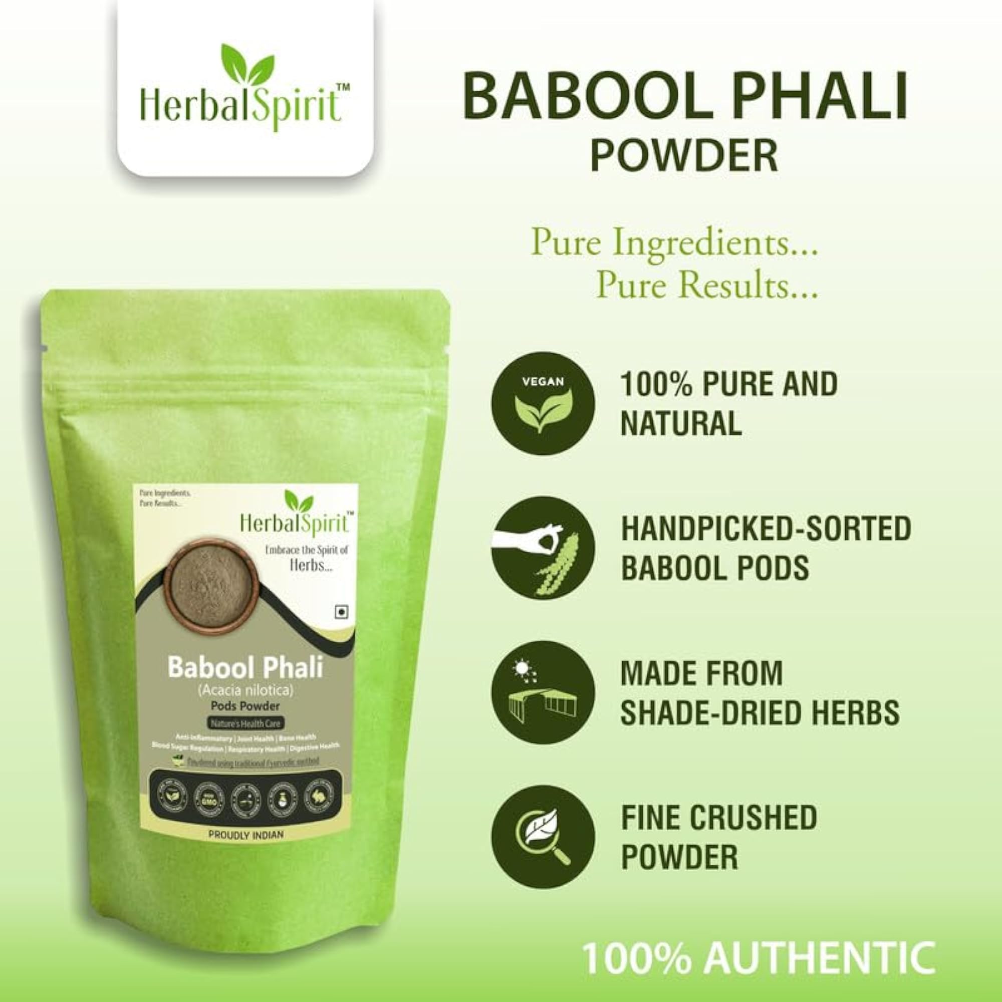 Herbal Spirit Powder Babul Phali, 250 Gram