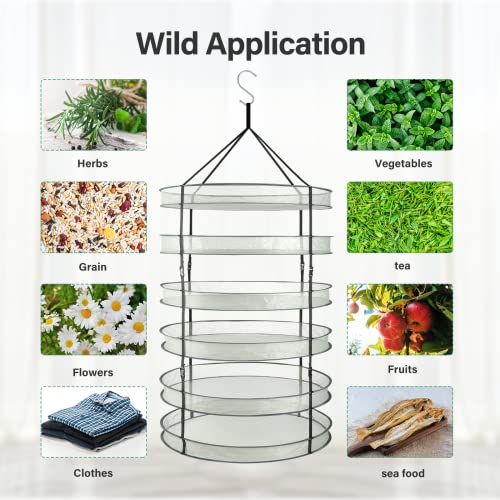 Ipower Collapsible Breathable Mesh Herb Drying Rack For Buds & Hydroponic Plants With Sturdy Support, Heavy Duty Hang Dryer Net #TOP4