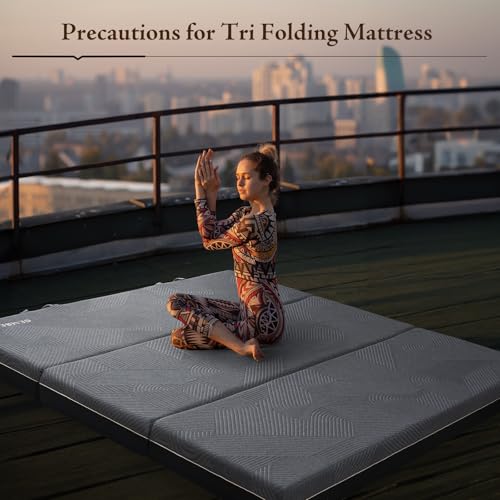 Image of GEMBED Tri Folding Mattress King Size - 6 Inch Foldable Floor Sofa Bed
