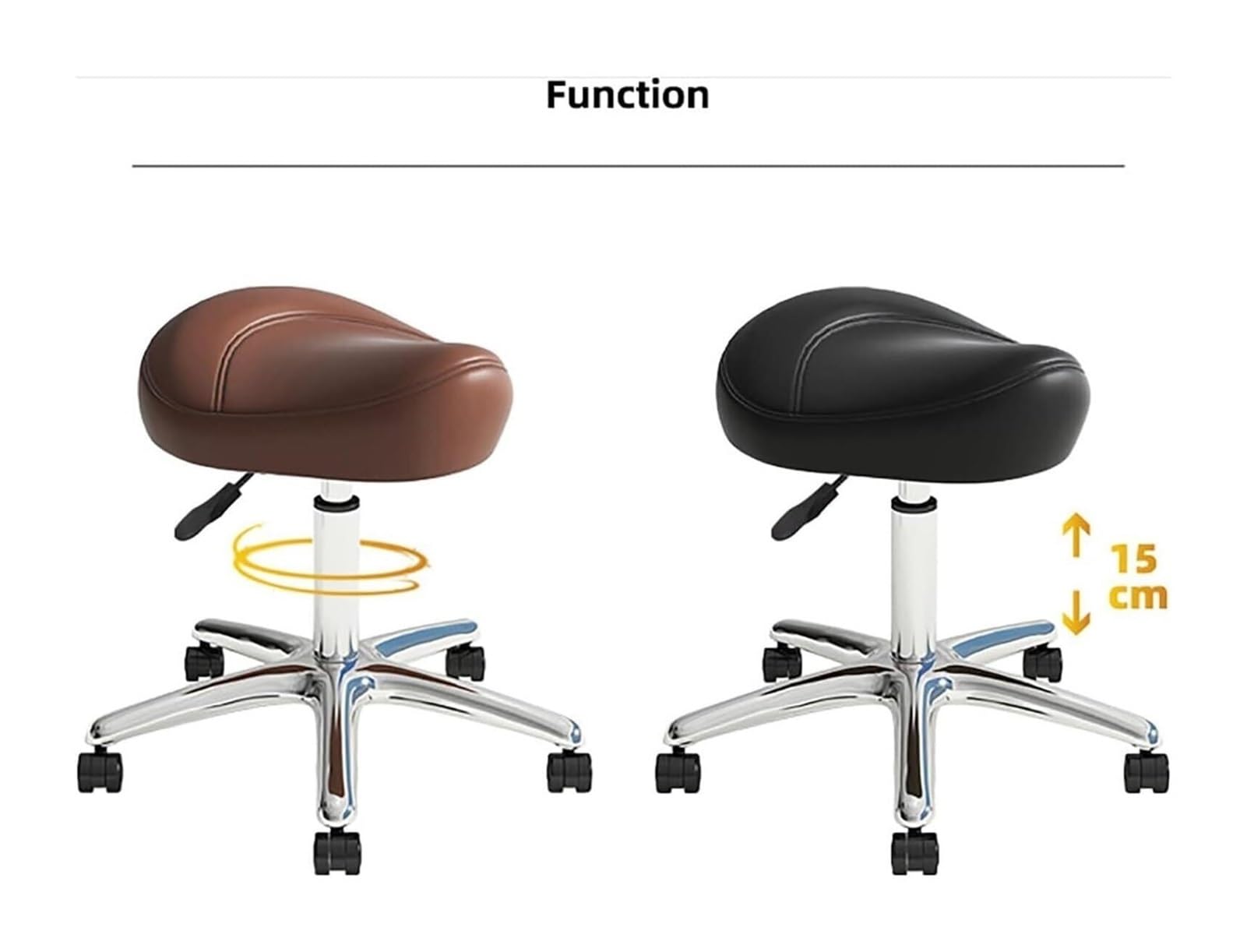 Silla de Oficina, Silla de Escritorio, Taburete con Ruedas, Giratorio, Altura Ajustable, Taburete ergonómico Resistente for Laboratorio, clínica,(B)