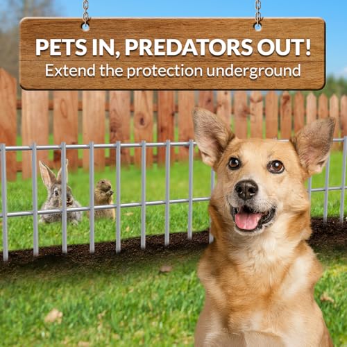 Dig Defence Original Animal Barrier Fence - X-Large Decorative Garden Fence, Outdoor No Dig Fence for Dogs and Rabbits, Yard and Patio - 24”(L) x 15”(H), 10 Pack