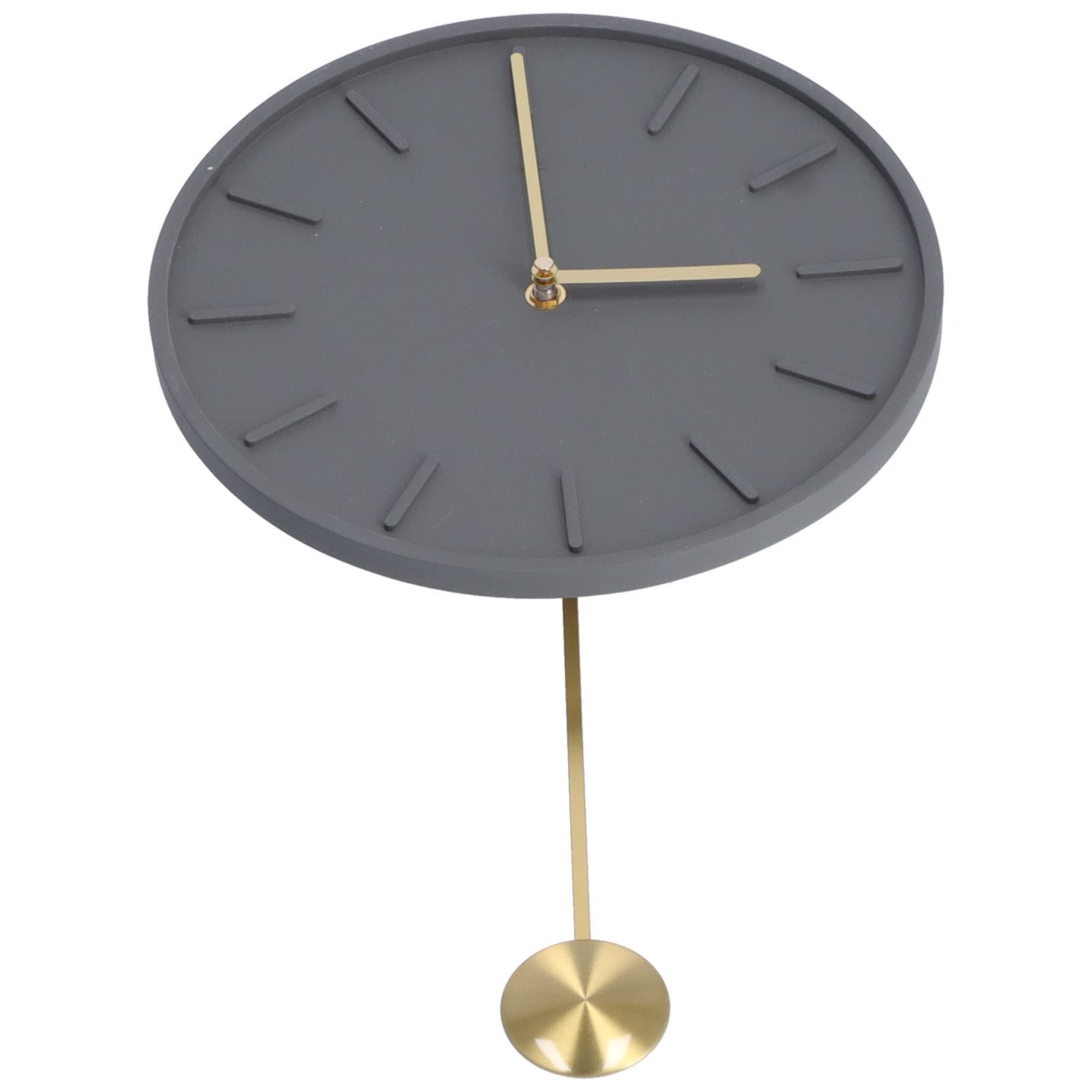Reloj de Pared Diseño Redondo Moderno con Péndulo Grande para Decoración de Cocina y Cafetería Cemento 27.5x27.5cm