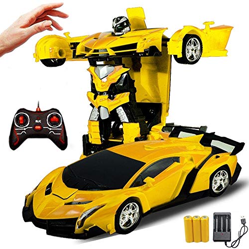 Find Discount Woote Remote Control Car Child Toy Car One-Touch Remote Deformation Car Charging Remot...
