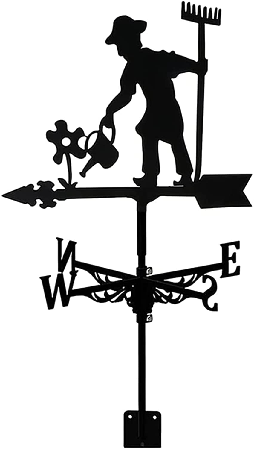 ANCNA-U Weathervane,Weathervane Cast Iron Weathervane Metal Iron Vane Retro Weather Vane Garden Patio Yard Ornament Decoration Gardener Weathervane