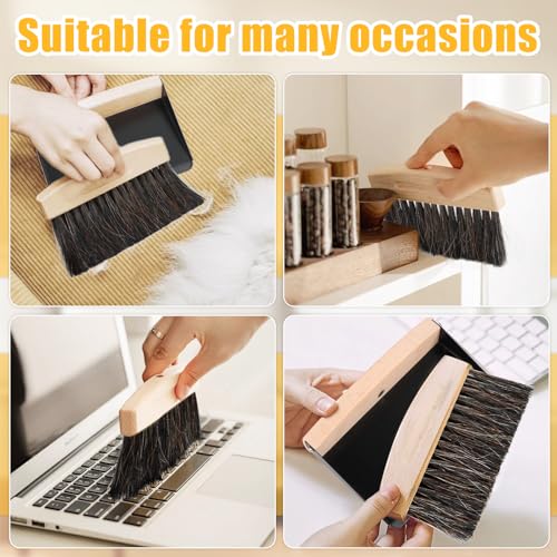 Tischbesen Besen und Kehrschaufel Set, 2 Stücke Mini Besen Tischfeger, Schwarz Tischbesen und Schaufel Tischbürste Krümelbürste Kehrbesen für Küche Wohnzimmer – Bild 8