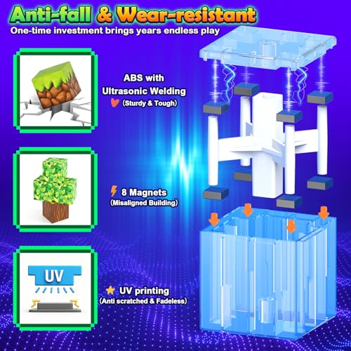 Image of Magnetic Blocks - 100PCS 0.8 inch Building Cubes Mine Magnet World Craft Set