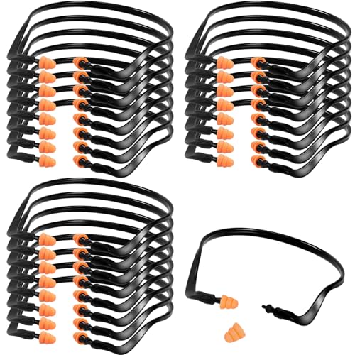 24 Stück Gehörschutz mit Bügel, Gehörschutzbügel für Arbeit und Freizeit, Ersatz Ohrstöpsel Kopfband Gehörschutz für Studium, Bau, Schlafen, Konzerte