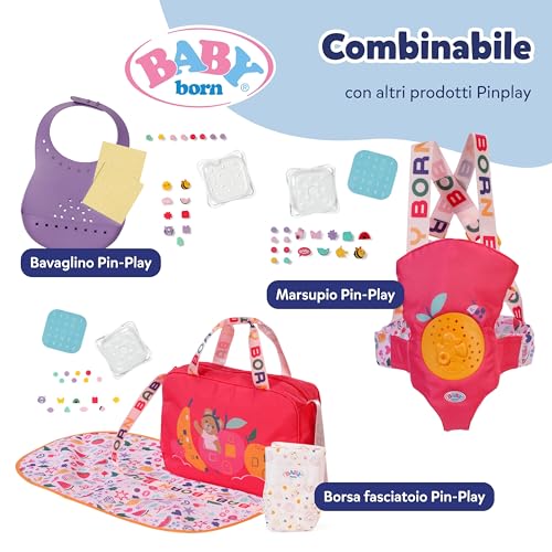 Baby Born Abito Pin-Play - Set Di Vestito Da Bambola E Elastico Per Capelli - Per Tutte Le Bambole Da 43Cm - Incluse Puntine Decorative E Scatolina - Vestito Di Qualità Per Bambole - 6