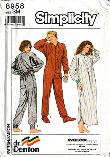 Patron de pyjama adulte ado Simplicity 8958 pour soirées cocooning