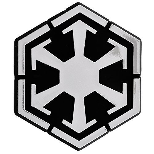 SW Sith Logo Plastic Auto Emblem - [Silver][3'' x 2 3/4'']