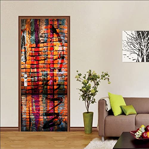 vinilo para puertas 85x215cm(33.46 inches * 84.64 inches) autoadhesivo papel tapiz Puerta interior Calcomanías vinilo Póster Creativo decoración del hogar extraíble PVC Murales DIV dormitorio