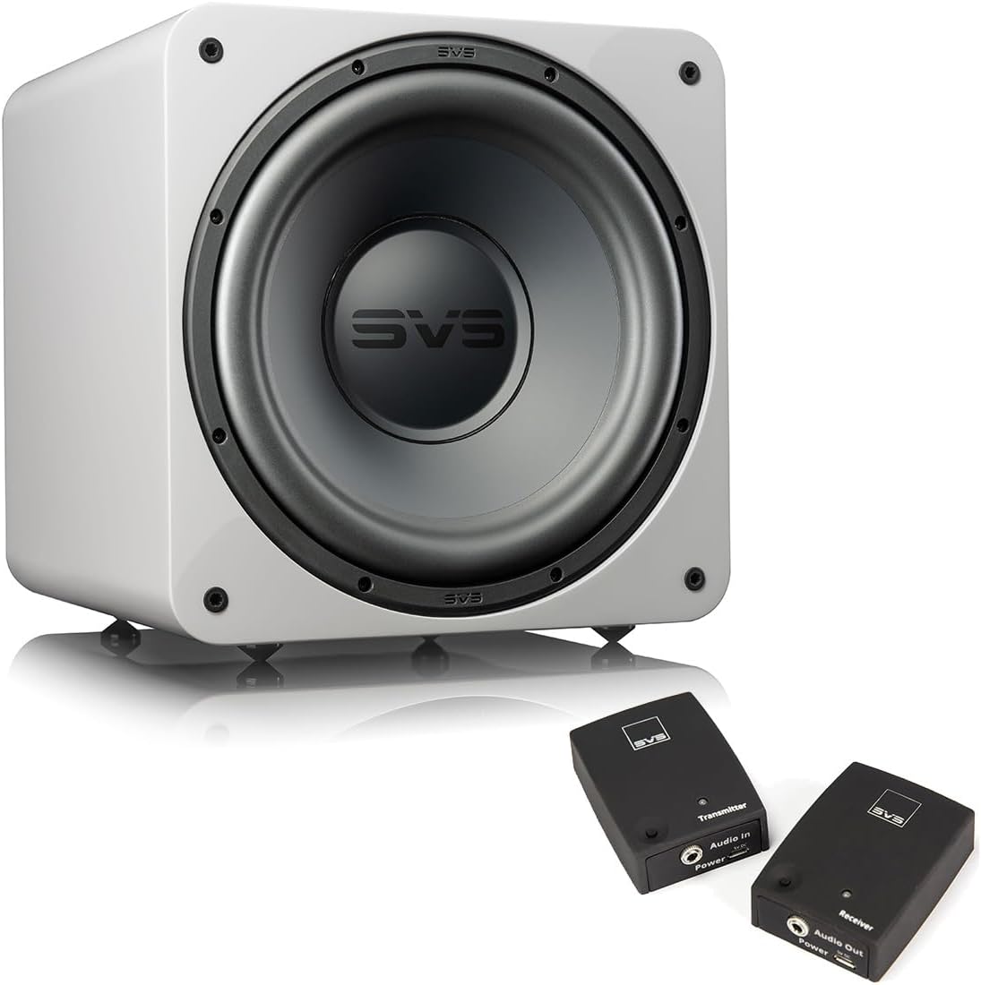 SVS SB-1000 Pro 10 Inch Sealed Subwoofer with SoundPath Wireless Audio Adapter (Piano Gloss White)