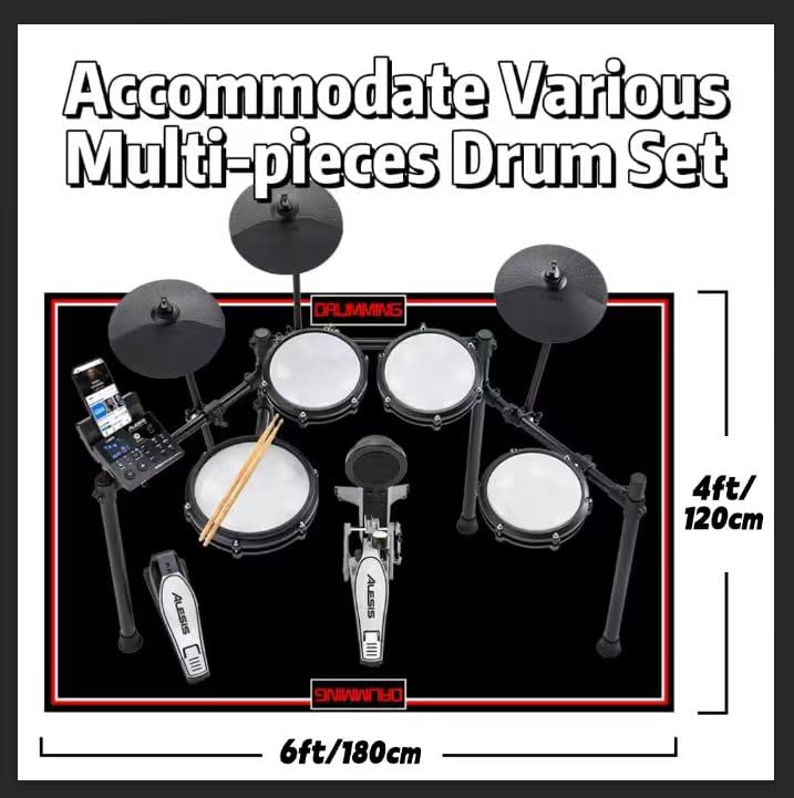 RV MURTS Drumming Drum Rug, 4x6ft Drum Mat Non Slip Soundproof - Image 3