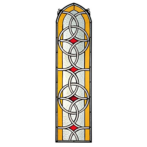 Design Toscano Tf26312 Knotwork Stained Glass Hangings-Window Treatments, Amber Celtic Knot #TOP14