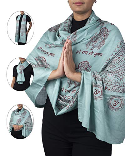 Yoga Scarf Meditation Shawl Large Wrap Hindu Prayer Stole OM Ganesha print3