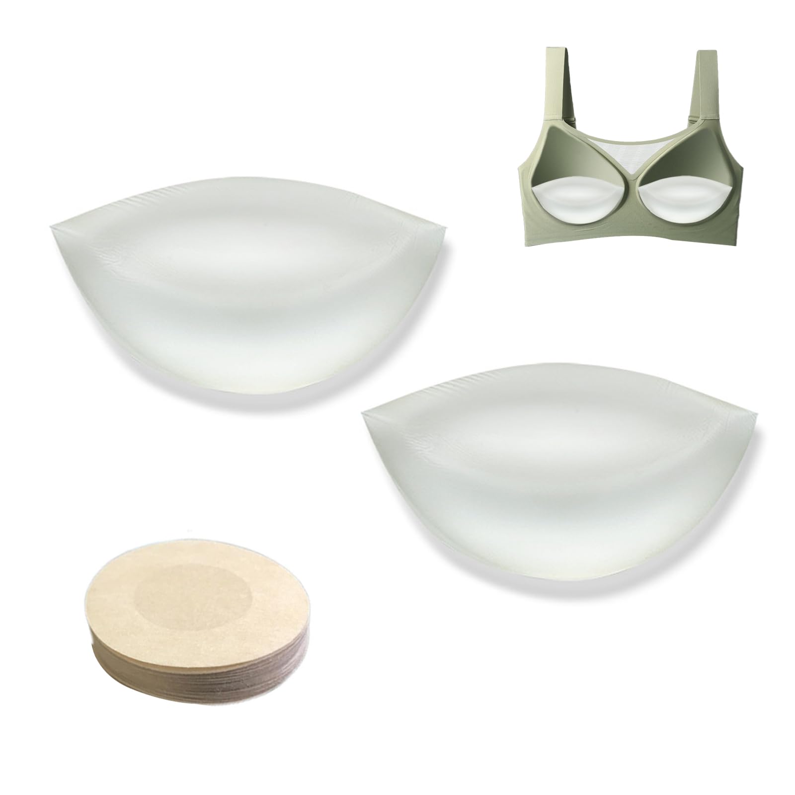 Asheyya Women's Clear 2Pcs Chicken Fillet Bra Inserts, Bra Inserts Push Up Fillers (Set)