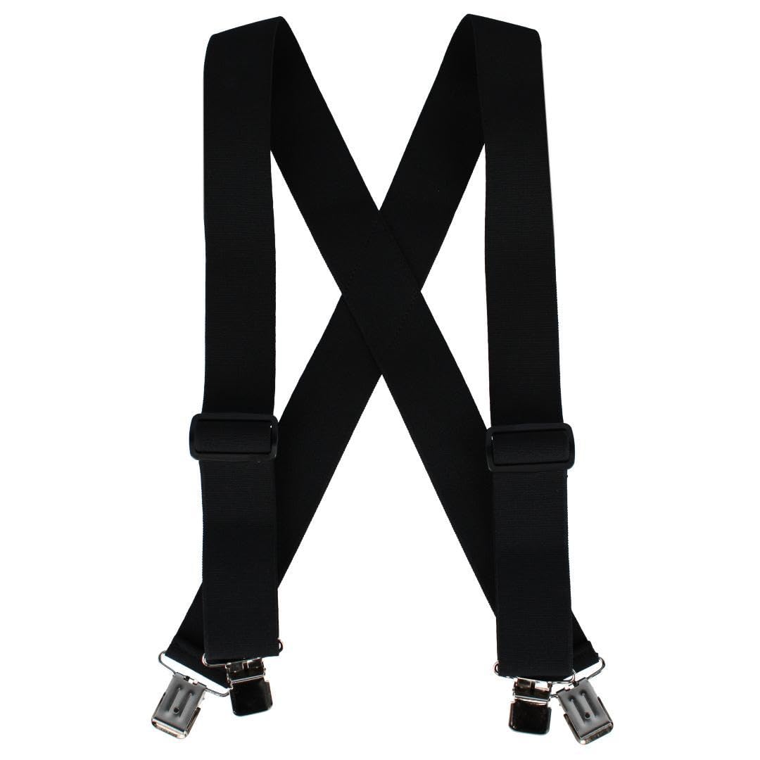 Welch Men's Big & Tall 2 Inch Super Tuff Stuff X-Back Clip On Work Brace, Black