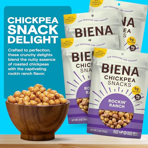 image for BIENA Chickpea Snacks - Crunchy Roasted Chickpeas - High Fiber Vegan P