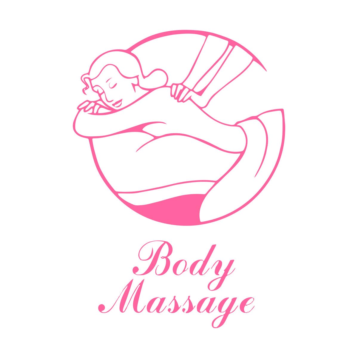 Body Massage Sign Vinyl Wall Stickers Massage Therapist Wall Art Mural Spa Salon Décor Removable Spa Window Poster Large - 48x67cm — image 1