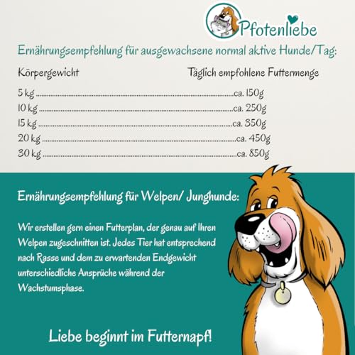 Pfotenliebe® Bio-Nassfutter für Hunde, Wild mit Aronia, natürlich ohne Chemie undmit Qualitätsgarantie, getreidefrei, 6 x400g (Dose)
