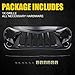 Xprite Matte Black Front Grill Grid Grille w/Mesh Compatible with Jeep Wrangler Rubicon Sahara Sport JK 2007-2018