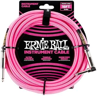 Ernie Ball 25' Braided Straight / Angle Instrument Cable - Black / Orange