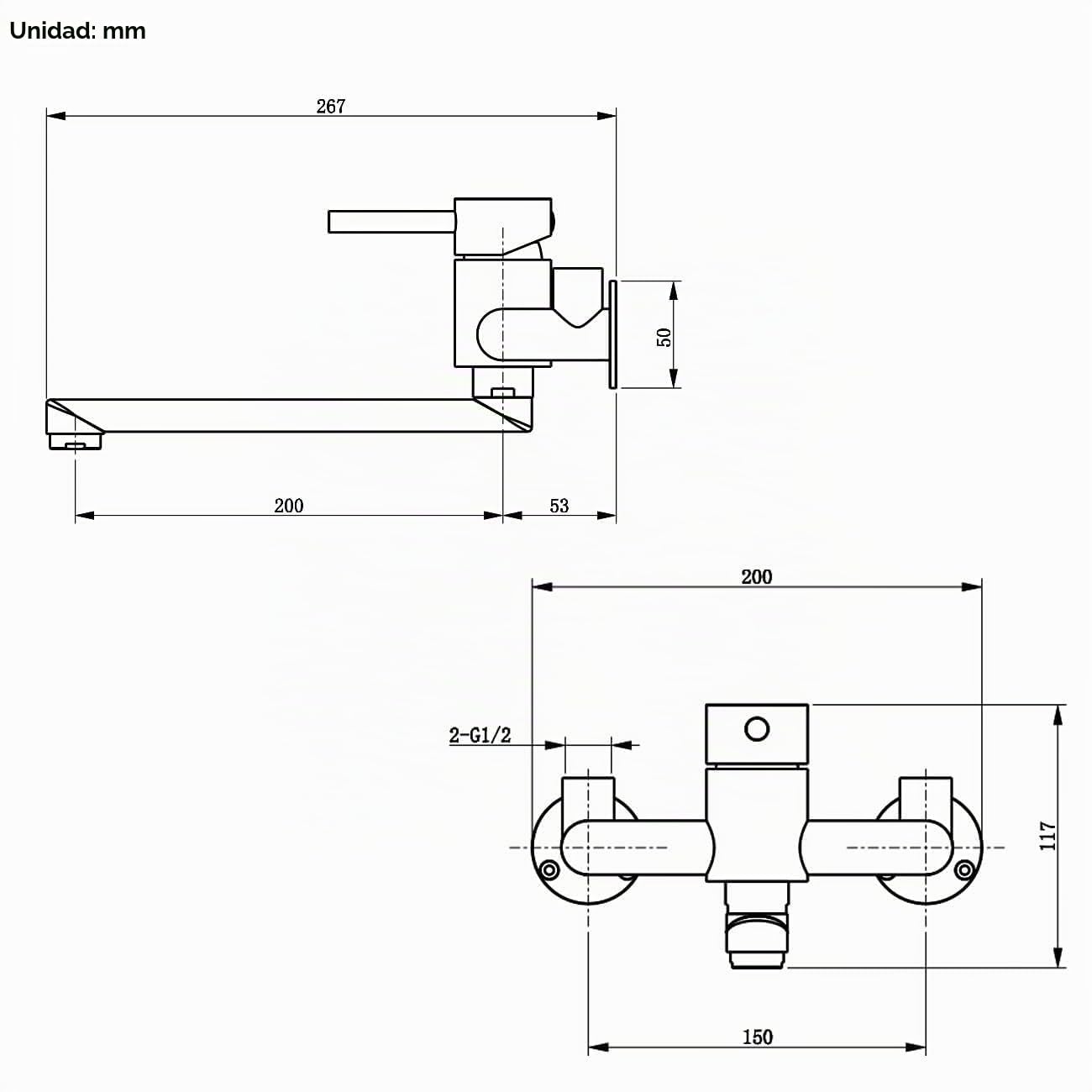 Grifo de Pared para Lavadero/Garaje, con Interfaz Ascendente de 1/2"