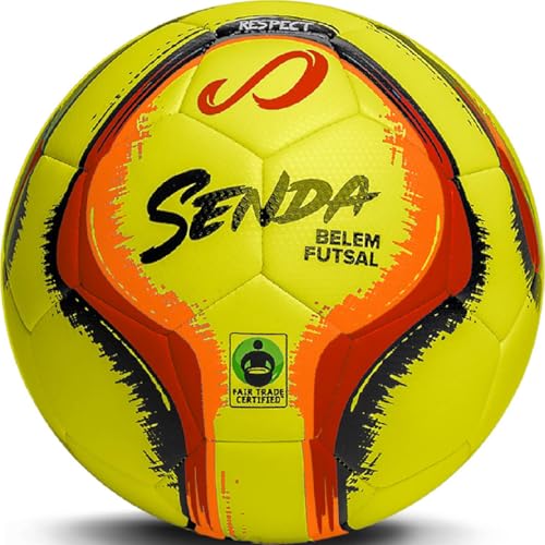 Senda Belem Training Futsal Ball, Fair Trade Certified, Yellow/Red/Orange/Black, Size 2 (Ages 7 & Under)