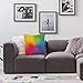 1 Housse de Coussin taie d'oreiller 40x40cm Arc-en-Ciel, Couleurs Fluo vibrantes Cercles Ronds Points Composition rayonnante Effet IRI Housse de Coussin décorative pour Salon et Chambre,