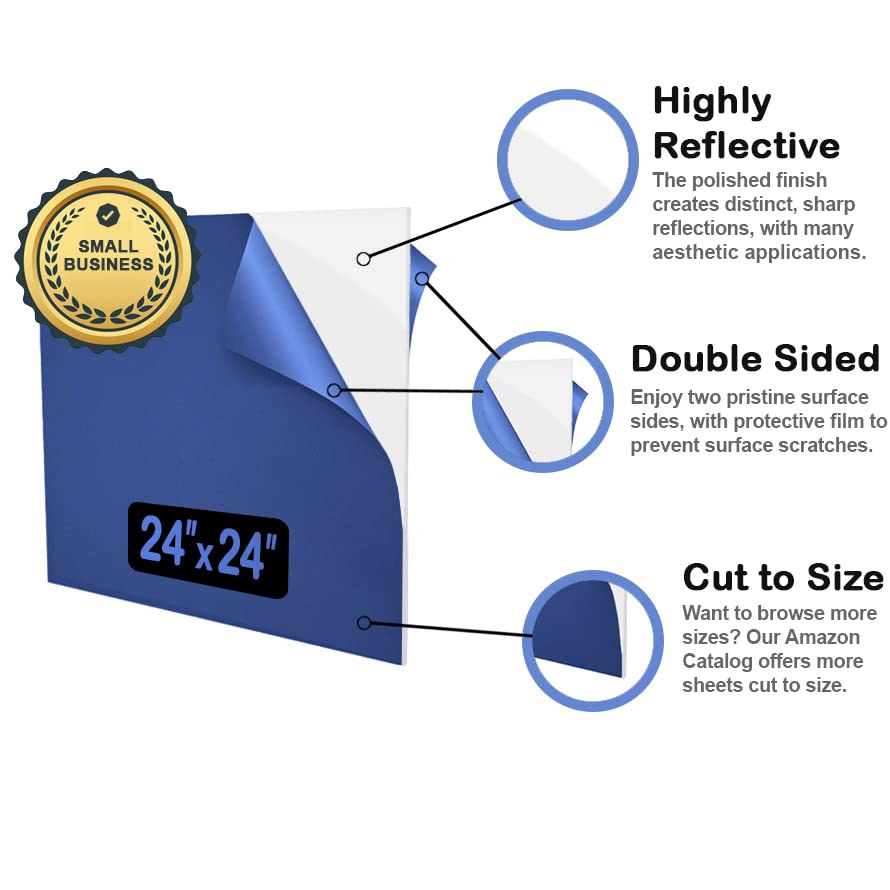Miniatura 4 de Hoja acrílica blanca de 24 x 24 pulgadas, panel cuadrado grande reflectante de plexiglás de 18 pulgadas de grosor (0.118 in) para manualidades,