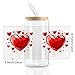 4pcs Red Heart Valentine's Day UV DTF Cup Wraps Transfer Waterproof Sticker for Glass Cups Furniture Craft DIY Crafts，Rub on Transfer Stickers for DIY Water Bottle Laptop Decal Wood Car
