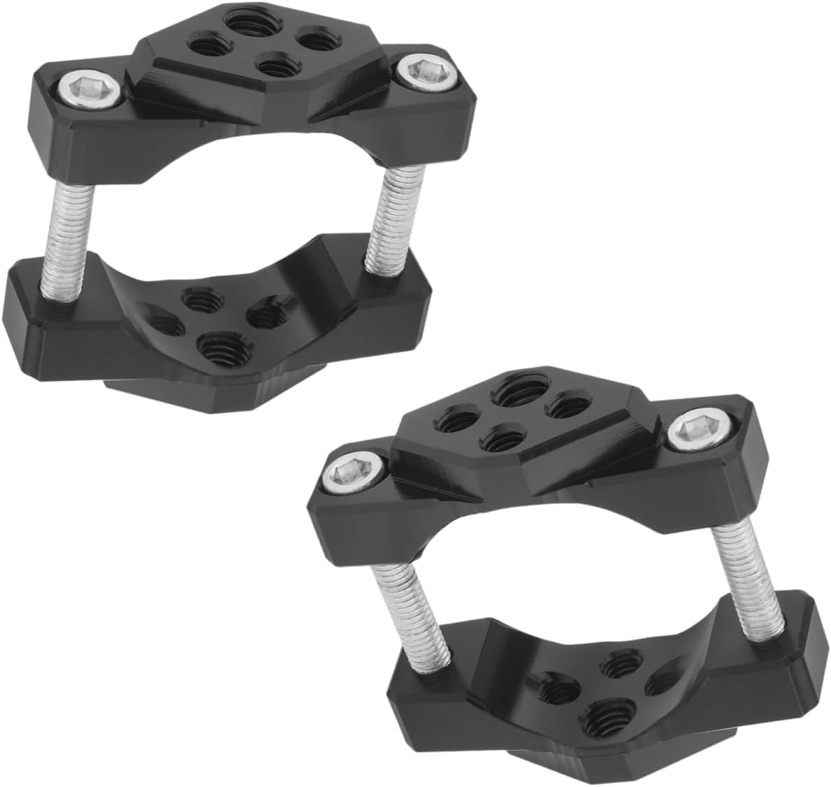 Windance 2pcs Motorcycle Bumper Clamp Bracket, Driving Fog Lights Holder, Auxiliary Lights Holder Bull Bar Mounting Bracket (Black, Medium)