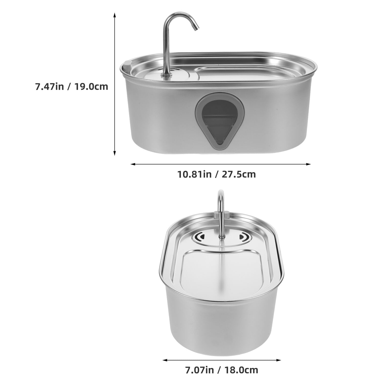 TOYANDONA Bebedero Automático para Gatos de Bebedero de Acero Inoxidable para Interiores Dispensador de Agua Recarga Automática por USB Adecuado para Perros y Gatos Pequeños
