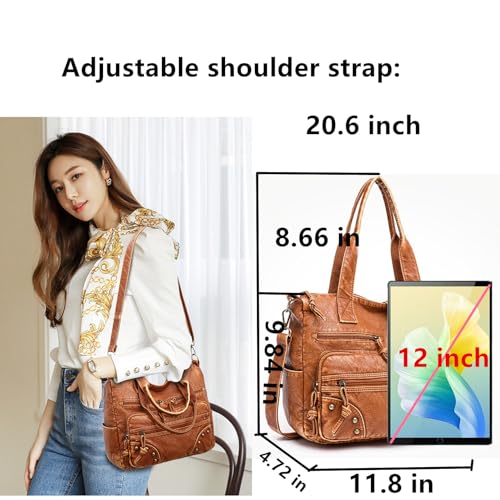 Image of Hobo Handbag and Purses for Women,Top Handle Satchel Purse Tote Shoulder Bags Faux Leather for Ladies