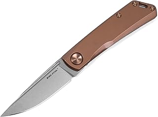 Real Steel Luna Eco Slide Lock Folding Pocket Knife - Bohler K110 Blade with Stainless Steel Handle - Perfect for Camping, Daily Cutting Tasks - EDC Knife for Men Women - Brozen