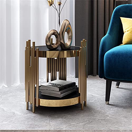 Table basse d'angle noire petit espace bout de canapé 2 niveaux en verre 50x55