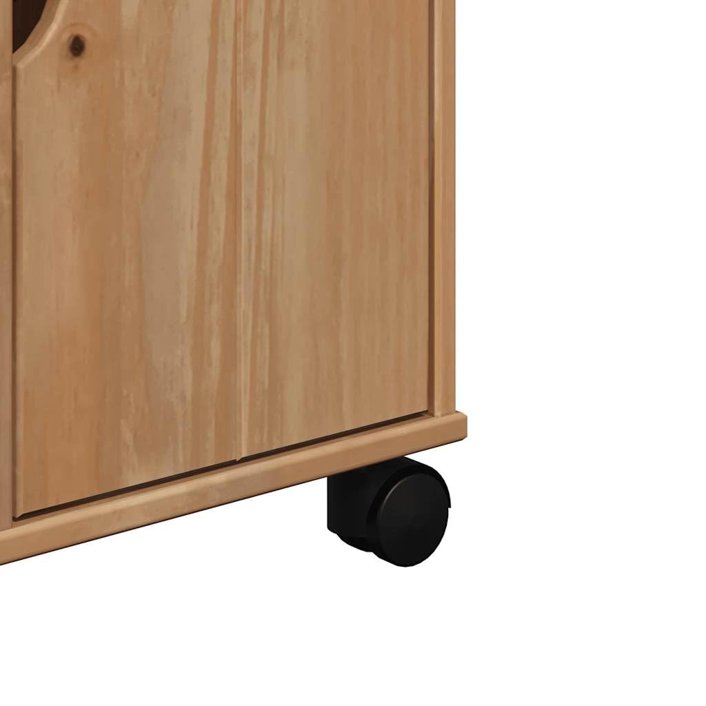 vidaXL Carrito de Cocina, Carro Organizador de Almacenamiento, Carrito de Servicio de Alimentos, Carro de Verduras Bebidas, Madera Maciza de Pino