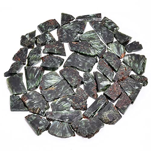 Natural Seraphinite Raw Slice Gemstone...