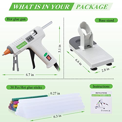 Hot Glue Gun Kit, MONVICT 40W Mini Glue Gun with Fine Tip & 30 Glue Sticks, Suction Cups Stand & Anti Stick Silicone Mat, On/Off Switch Design for DIY, Crafts, Home School Project… by MONVICT - Image 6