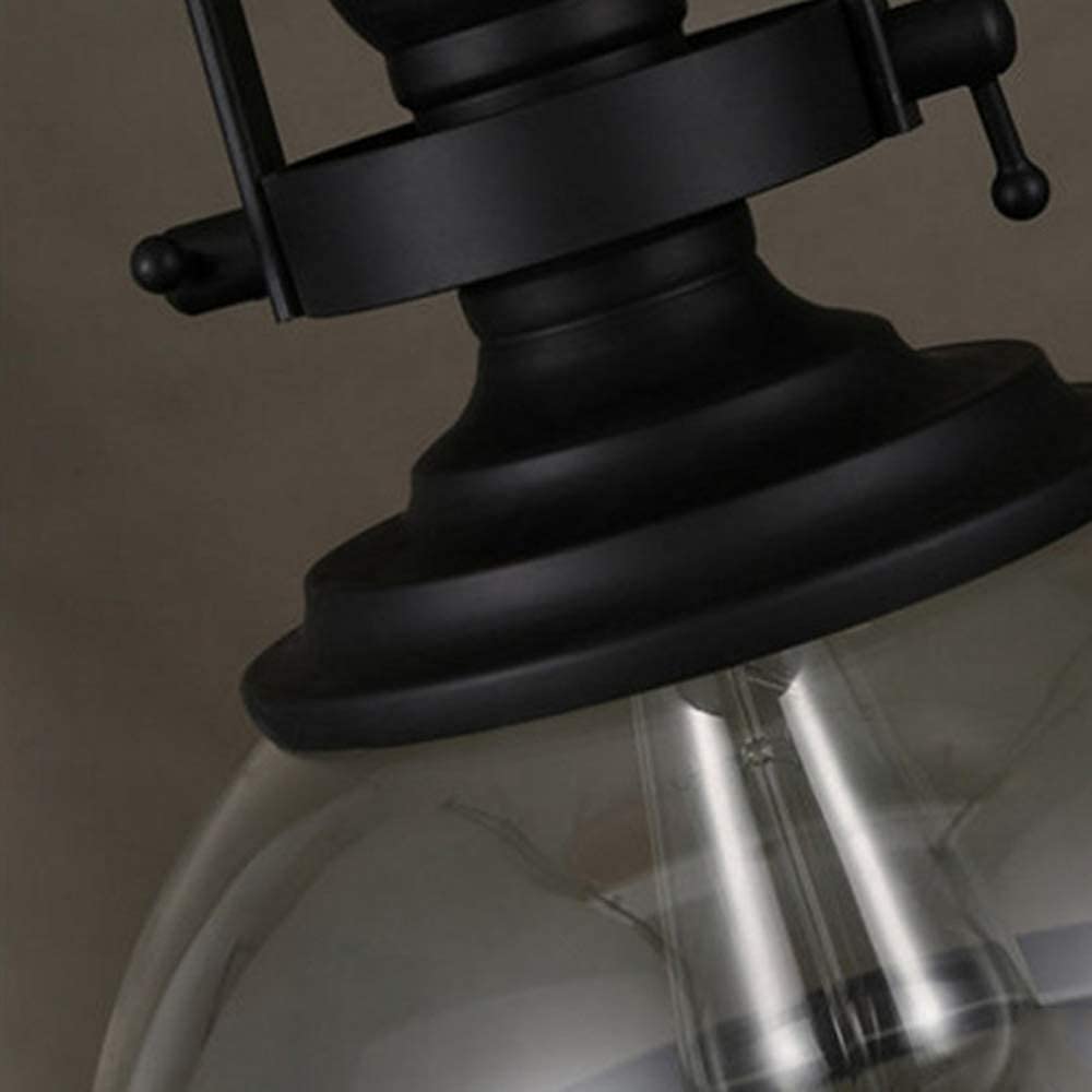 YXWYXWA Black Industry Hanging Porch Light, 1-Light Retro Outdoor with Clear Glass Shade, Exterior Pendant Lighting for Gazebo Patio Kitchen Dining Bedroom Interesting