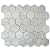 Carrara White Italian Carrera Marble Hexagon Mosaic Tile 2 inch Honed