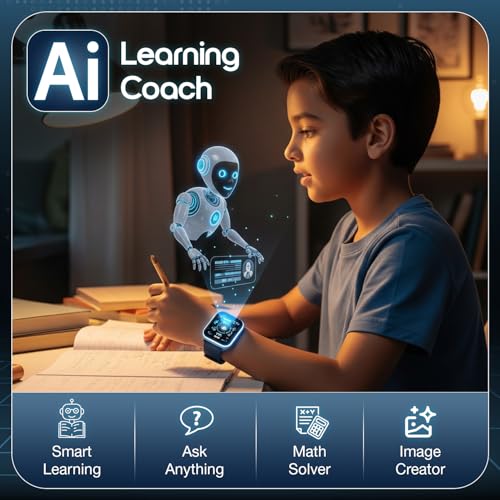 Image of Sekyo 'Neo Fit' 4G Smart Watch for Kids | AI Learning Coach, Whatsapp, Video Calling, GPS Tracker, Health Monitoring, Habit Coach| Edu-Games, Step Count, Camera, SOS, Geo Fence, Sim Card |Parental App