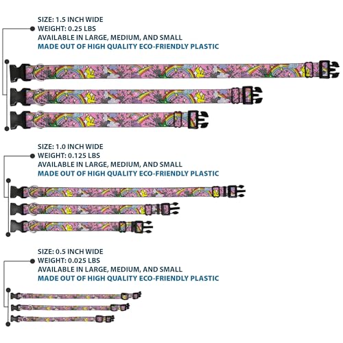 Collier chien nylon large Buckle Down clip plastique réglable taille M - 4