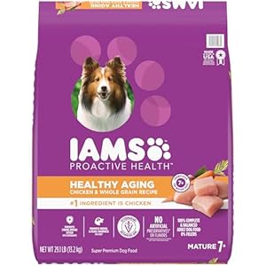 IAMS Proactive Health Senior Dog Food Healthy Aging Dry Dog Food with Real Chicken, 29.1 lb. Bag
