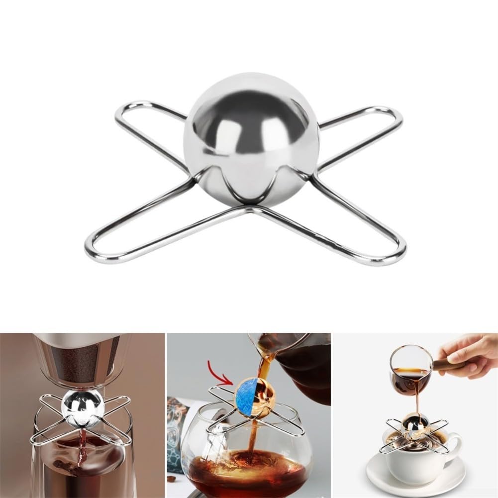 LIETEX Koffiekoelbal, koffiekoelbal, herbruikbare ijsballen van roestvrij staal voor koffie, espresso-accessoires, koffiekoelgereedschap