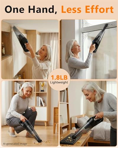 Image of 15-Min Fast Cleaning 120㎡ Room Handheld Vacuum Cordless: 18-36 Mins Runtime