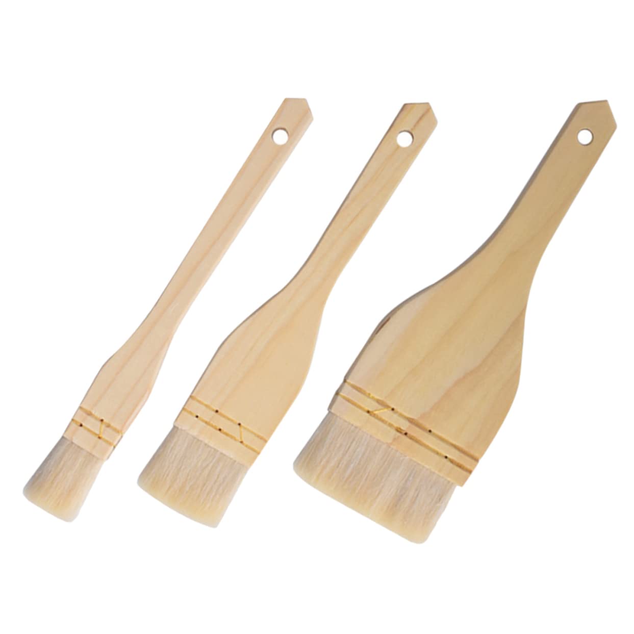 3 Stück Wollpinsel für Grill Backen Kleine Ölpinsel aus Natürlicher Schafswolle Langlebig Leicht Vielseitig für Grillrost Brot und Pizza
