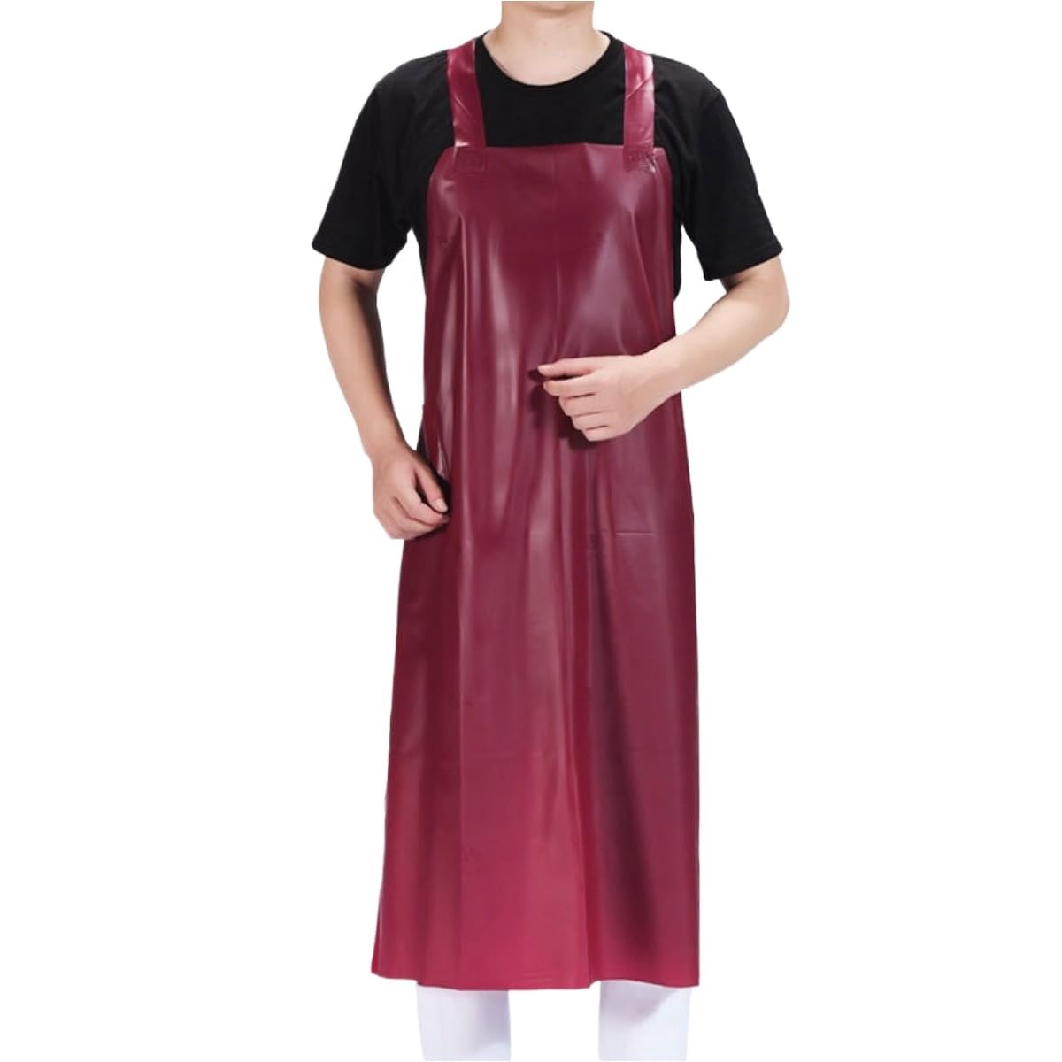 Grembiuli Regolabili, Grembiule in PVC con Resistenza all'Olio Multicolor 110x80cm(Wine Red)